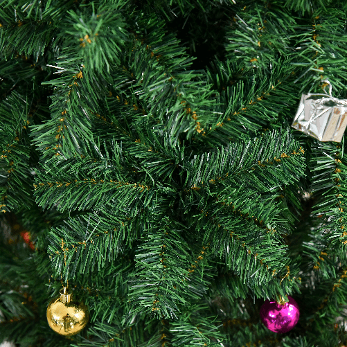 HOMCOM-Albero-di-Natale-150cm-con-420-Rami-in-PVC-Ignifughi-Albero-di-Natale-con-Decorazioni-e-Rami-Folti-Verde