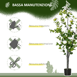 HOMCOM-Pianta-Finta-Albero-Camelia-con-Vaso-e-25-Fiori-per-Interno-ed-Esterno-Altezza-150cm