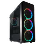 Lc-Power Case MidiTower ATX 703B nero USB3.0/Audio senza alimentatore Quad-Luxx