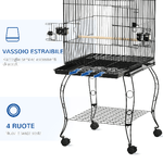 PawHut-Gabbia-per-Uccelli-da-Interni-in-Acciaio-e-Legno-con-Vassoio-4-Ruote-e-Trespolo-50x49x137cm