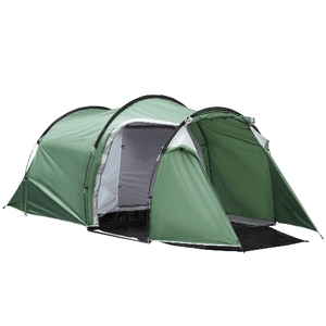 Outsunny Tenda da Campeggio 4 Posti Ampio Vestibolo Impermeabile Verde Scuro