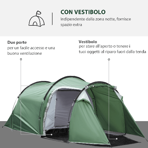 Outsunny-Tenda-da-Campeggio-4-Posti-Ampio-Vestibolo-Impermeabile-Verde-Scuro