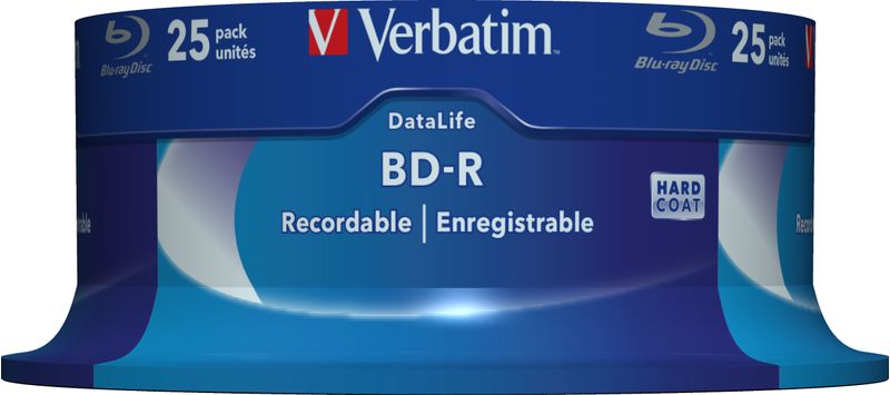 Verbatim-Datalife-6x-BD-R-25-GB-25-pz--Verbatim-BD-R-Single-Layer-DATALIFE-25GB-6X-White-25-Pack-