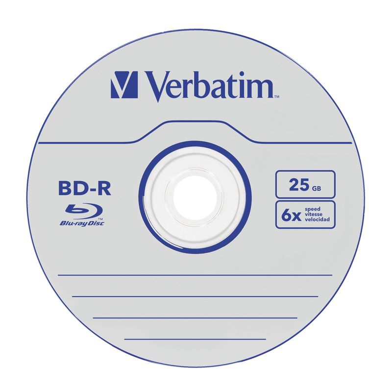 Verbatim-Datalife-6x-BD-R-25-GB-25-pz--Verbatim-BD-R-Single-Layer-DATALIFE-25GB-6X-White-25-Pack-