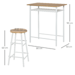 HOMCOM-Set-Bancone-Bar-con-2-Sgabelli-Alti-in-Legno-Stile-Nordico-Tavolo-Alto-con-Mensola-e-Sgabelli-Cucina-con-Poggiapiedi-Bianco