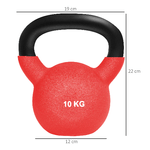 HOMCOM-Kettlebell-10-kg-per-Allenamento-Bicipiti-e-Spalle-in-Metallo-e-Neoprene-19x12x22-cm-Rosso