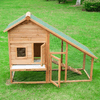 PawHut-Gabbia-per-Conigli-in-Legno-con-Recinto-e-Rampa-Conigliera-da-Esterno-Casetta-per-Porcellino-d-India-con-Tetto-Impermeabile-158x65x120cm