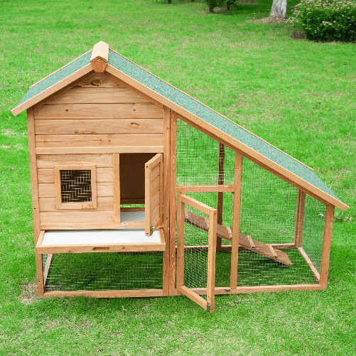 PawHut-Gabbia-per-Conigli-in-Legno-con-Recinto-e-Rampa-Conigliera-da-Esterno-Casetta-per-Porcellino-d-India-con-Tetto-Impermeabile-158x65x120cm