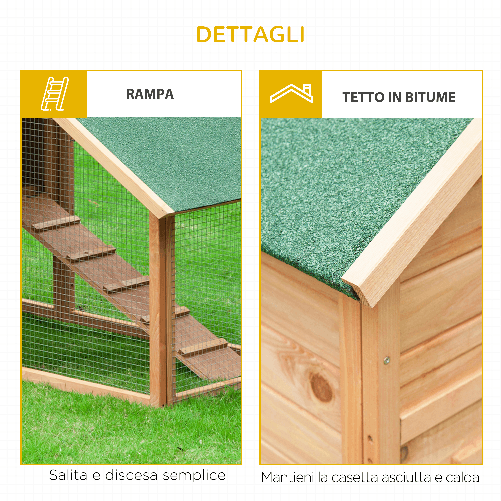 PawHut-Gabbia-per-Conigli-in-Legno-con-Recinto-e-Rampa-Conigliera-da-Esterno-Casetta-per-Porcellino-d-India-con-Tetto-Impermeabile-158x65x120cm