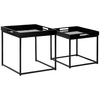HOMCOM-Set-da-2-Tavolini-da-Caffe-Impilabili-con-Finitura-Lucida-e-Telaio-in-Acciaio-Nero