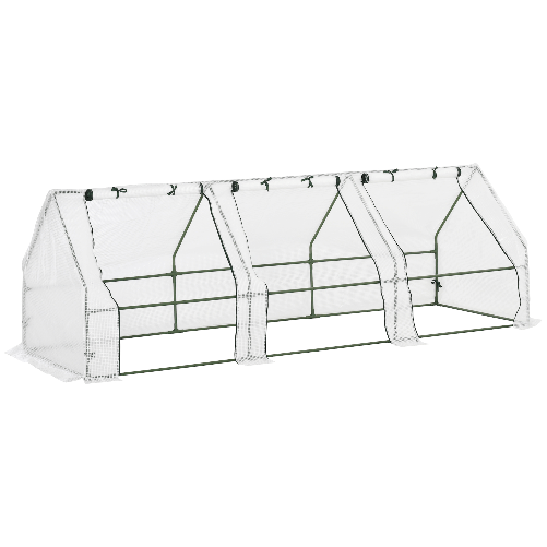 Outsunny-Serra-da-Giardino-a-Tunnel-in-PE-con-Bordi-Allungati-e-Porte-a-Cerniera-270x90x90-cm-Bianco