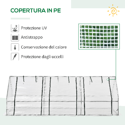Outsunny-Serra-da-Giardino-a-Tunnel-in-PE-con-Bordi-Allungati-e-Porte-a-Cerniera-270x90x90-cm-Bianco