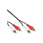 InLine 0.5m 2x RCA M/M cavo audio 0,5 m 2 x RCA Nero, Rosso, Bianco