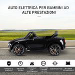 HOMCOM-Macchina-Elettrica-per-Bambini-Bentley-con-2-Portiere-Guida-Manuale-e-Telecomando-Fari-e-Suoni-108x60x43cm-Nero