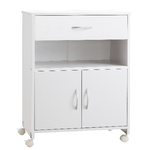 Vinsetto Mobile Porta Stampante con 4 Ruote, Cassetto e Armadietto, 60x39x80cm - Bianco