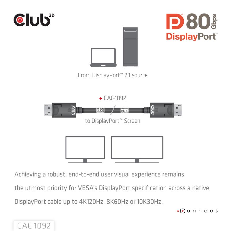 CLUB3D-CAC-1092-cavo-DisplayPort-16-m-Nero