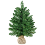 HOMCOM Albero di Natale Mini 55cm con 50 Rami Folti e Aghi Realistici in PVC, Base in Cemento e Iuta