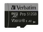 Verbatim-47046-memoria-flash-512-GB-MicroSDXC-UHS-I-Classe-10--Verbatim-PRO-MicroSDXC-512GB-inc-Adapter-