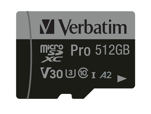 Verbatim-47046-memoria-flash-512-GB-MicroSDXC-UHS-I-Classe-10--Verbatim-PRO-MicroSDXC-512GB-inc-Adapter-