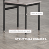 HOMCOM-Set-Tavolo-e-Sedie-5-Pezzi-Salvaspazio-con-Tavolo-da-Cucina-Rettangolare-e-4-Sedie-Moderne-in-MDF-e-Acciaio
