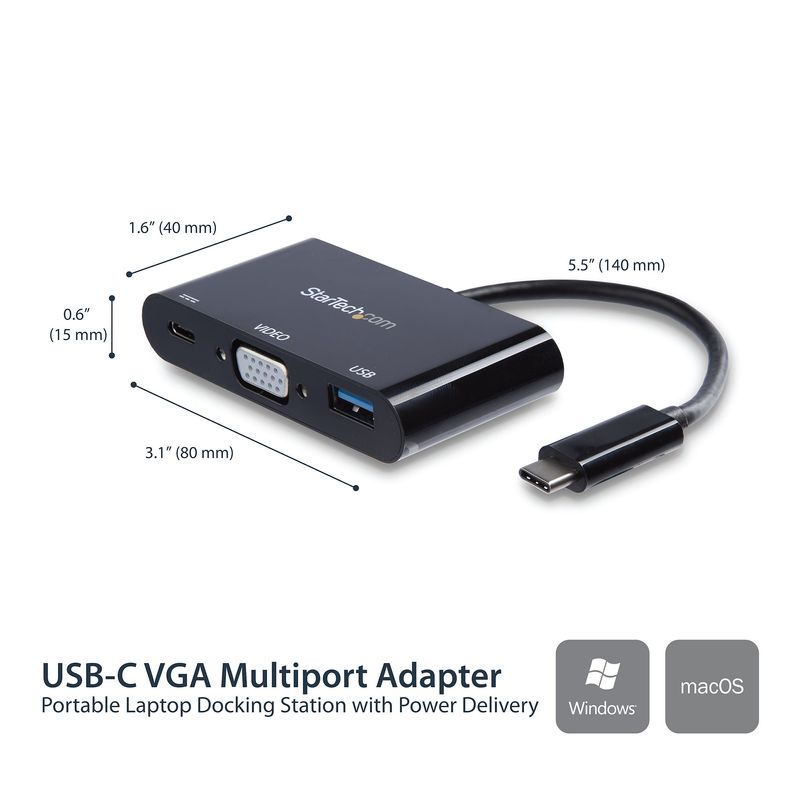 StarTech.com-Adattatore-Multifunzione-USB-C-a-VGA-con-porta-USB-A-e-Power-Delivery--USB-C-MULTIPORT-ADAPTER-60W-PD---VGA