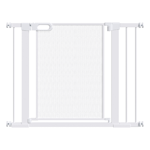 PawHut-Cancellino-per-Cani-Estensibile-a-Pressione-con-Chiusura-Automatica-per-Spazi-da-75-103cm-Bianco