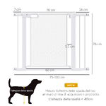 PawHut-Cancellino-per-Cani-Estensibile-a-Pressione-con-Chiusura-Automatica-per-Spazi-da-75-103cm-Bianco