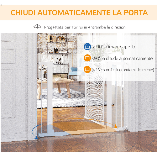 PawHut-Cancellino-per-Cani-Estensibile-a-Pressione-con-Chiusura-Automatica-per-Spazi-da-75-103cm-Bianco