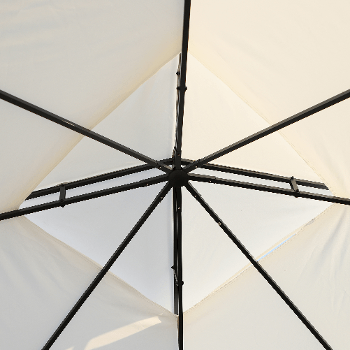 Outsunny-Gazebo-da-Giardino-3x3m-con-Zanzariera-Telaio-in-Acciaio-e-Doppio-Tettuccio-Bianco