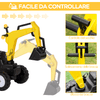 HOMCOM-Ruspa-Giocattolo-a-Pedali-per-Bambini-3-6-Anni-con-6-Ruote-in-Acciaio-e-Plastica-107x42x71-cm-Giallo