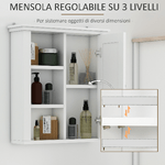 HOMCOM-Armadietto-3-Ripiani-Anta-Design-Moderno-da-Parete-Bagno-e-Cucina-Bianco