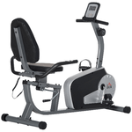 HOMCOM Cyclette Orizzontale Recumbent con 8 Livelli di Resistenza, Schermo LCD e Seduta Regolabile, 122-137x62x103 cm