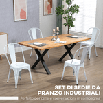 HOMCOM-Set-da-4-Sedie-da-Cucina-Impilabili-dallo-Stile-Industriale-in-Acciaio--45x53x85-cm-Bianco