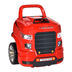 HOMCOM Officina Camion Giocattolo con Motore e 61 Accessori per Bambini 3-5 Anni, Ruote e Maniglia, 40x39x47cm - Rosso