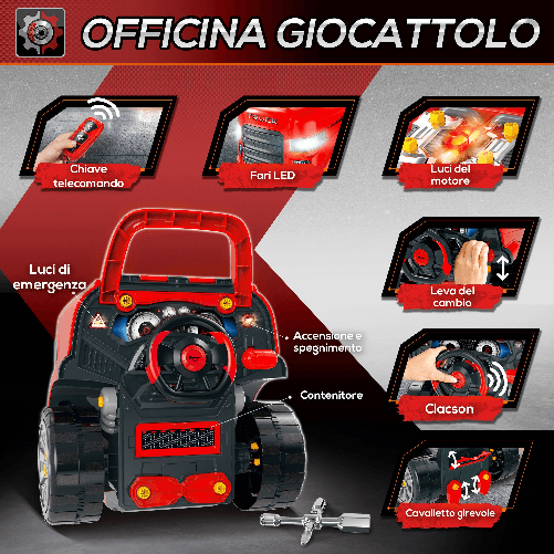 HOMCOM-Officina-Camion-Giocattolo-con-Motore-e-61-Accessori-per-Bambini-3-5-Anni-Ruote-e-Maniglia-40x39x47cm---Rosso