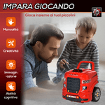 HOMCOM-Officina-Camion-Giocattolo-con-Motore-e-61-Accessori-per-Bambini-3-5-Anni-Ruote-e-Maniglia-40x39x47cm---Rosso