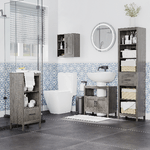 kleankin-Colonna-Bagno-in-Truciolato-con-5-Ripiani-Aperti-e-un-Cassetto-42x30x170-cm-Grigio