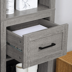 kleankin-Colonna-Bagno-in-Truciolato-con-5-Ripiani-Aperti-e-un-Cassetto-42x30x170-cm-Grigio