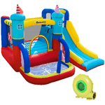 Outsunny Castello Gonfiabile 4 in 1 Bimbi 3-8 Anni, Scivolo e Piscina, 265x260x200cm