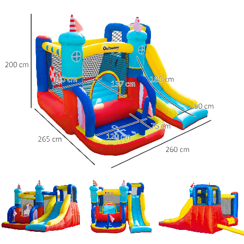 Outsunny-Castello-Gonfiabile-4-in-1-Bimbi-3-8-Anni-Scivolo-e-Piscina-265x260x200cm