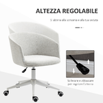 Vinsetto-Sedia-da-Ufficio-con-Altezza-Regolabile-Ruote-e-Seduta-Girevole-in-Tessuto-Grigio-Chiaro