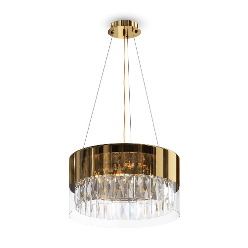 Lampadario-Contemporaneo-Wonderland-Acciaio-Oro-4-Luci-Diffusori-Vetro