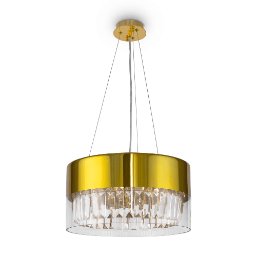 Lampadario-Contemporaneo-Wonderland-Acciaio-Oro-4-Luci-Diffusori-Vetro