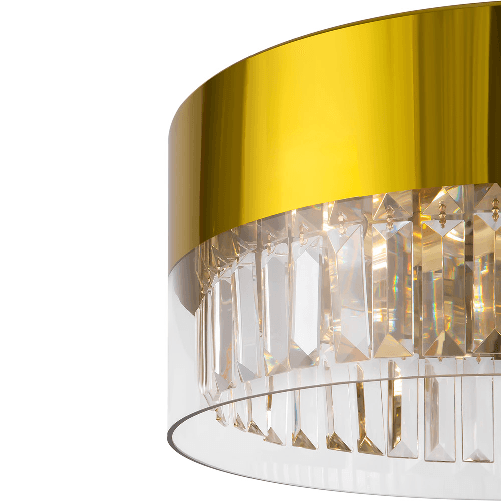 Lampadario-Contemporaneo-Wonderland-Acciaio-Oro-4-Luci-Diffusori-Vetro