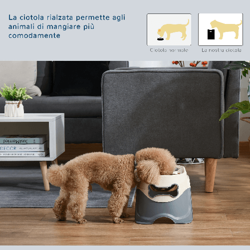 PawHut-Doppia-Ciotola-per-Cani-Rialzata-in-Acciaio-Inox-e-Plastica-e-Piedini-Antiscivolo-47x25x20cm-Bianco