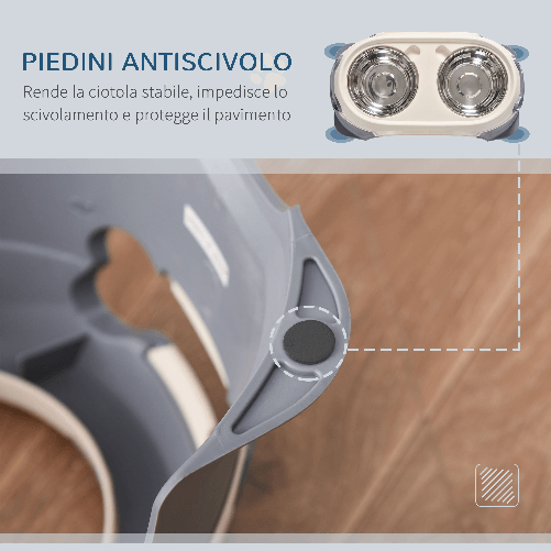 PawHut-Doppia-Ciotola-per-Cani-Rialzata-in-Acciaio-Inox-e-Plastica-e-Piedini-Antiscivolo-47x25x20cm-Bianco
