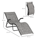 Outsunny-Lettino-Prendisole-Pieghevole-Ergonomico-da-Esterno-in-Metallo-e-Tessuto-a-Rete-170x62x68cm-Grigio