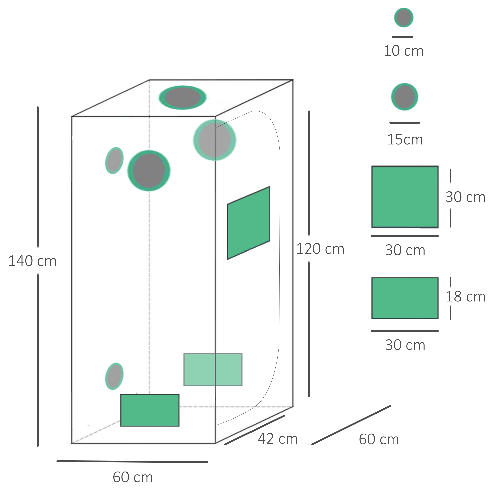 Outsunny-Tenda-da-Coltivazione-Idroponica-in-Mylar-e-Oxford-600D-per-Riflettere-la-Luce-grow-box-grow-tenda-60x60x140-cm