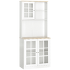 HOMCOM-Credenza-Moderna-in-Legno-MDF-Bianco-con-2-Vetrinette-80-x-37-x-183-cm