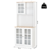 HOMCOM-Credenza-Moderna-in-Legno-MDF-Bianco-con-2-Vetrinette-80-x-37-x-183-cm